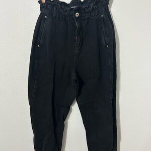 Zara Charcoal Paperbag Waist Trousers